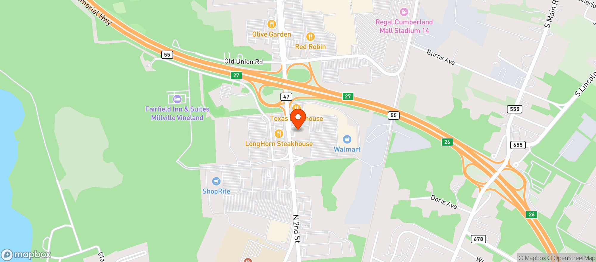 Map showing Vitamin Shoppe - Vineland