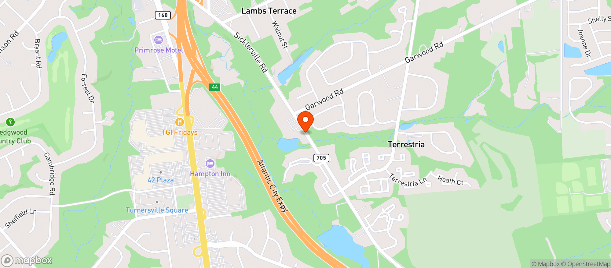 Map showing Villaris Lakeside