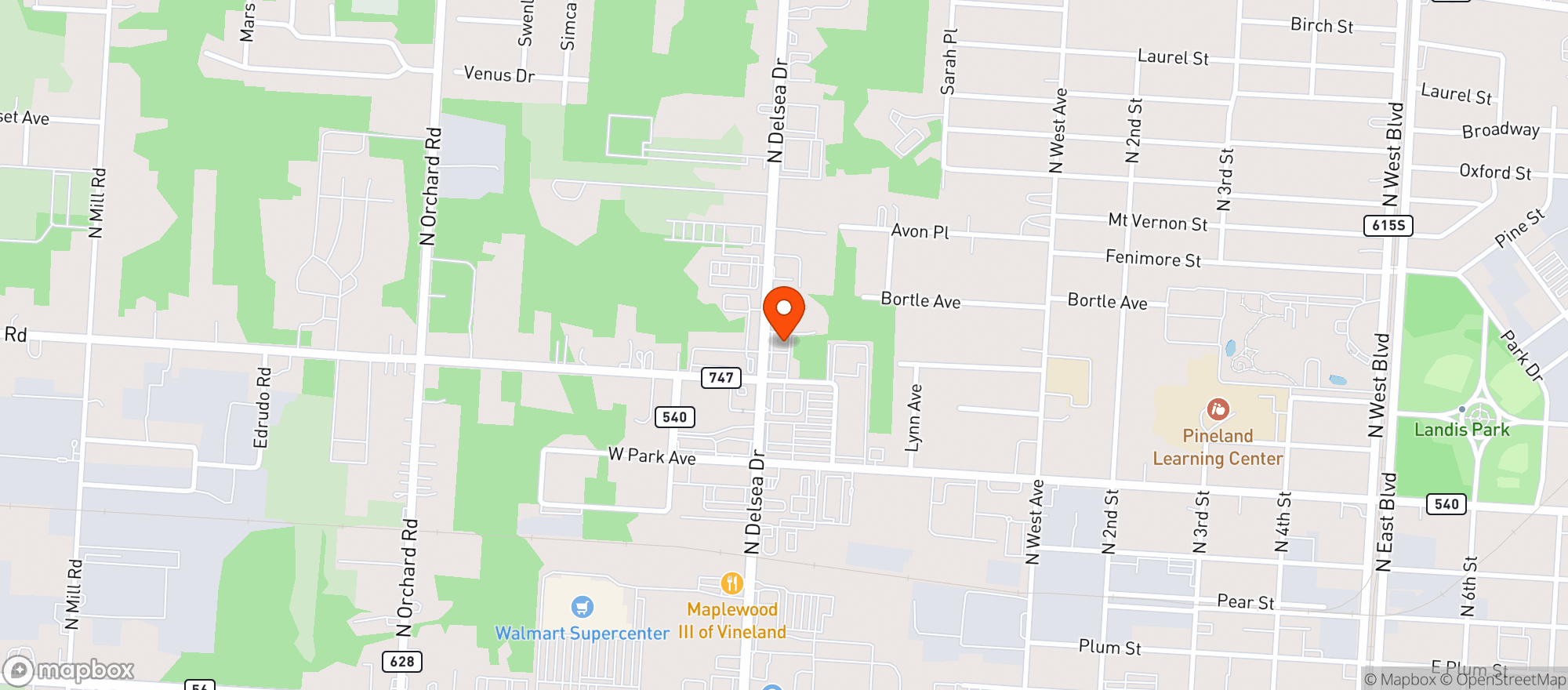 Map showing Buy Rite (Vineland)