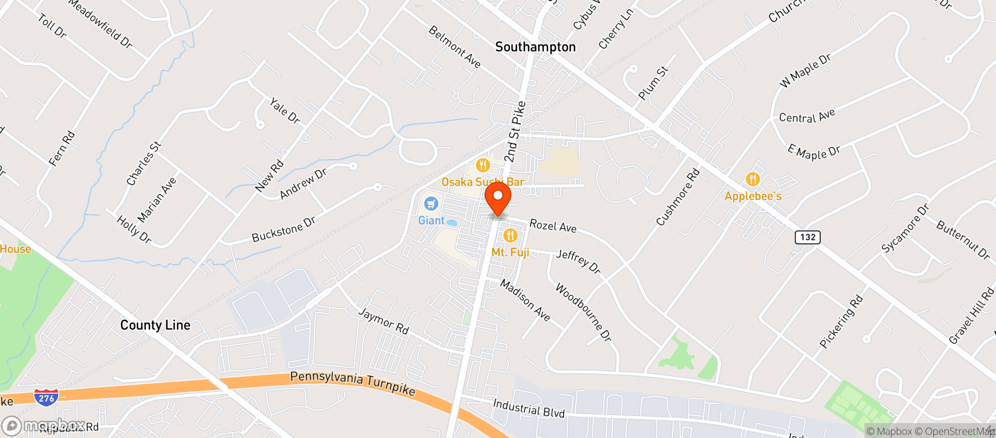 Map showing Southampton Beverage