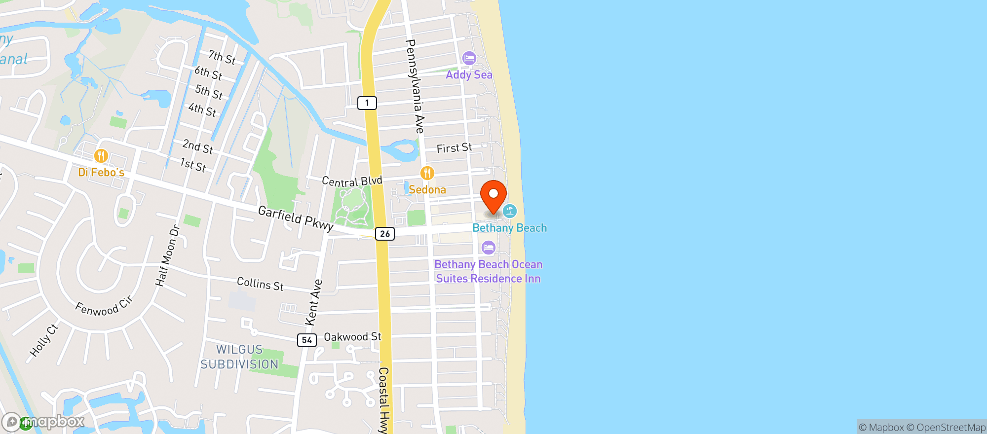 Map showing Mango S Bethany