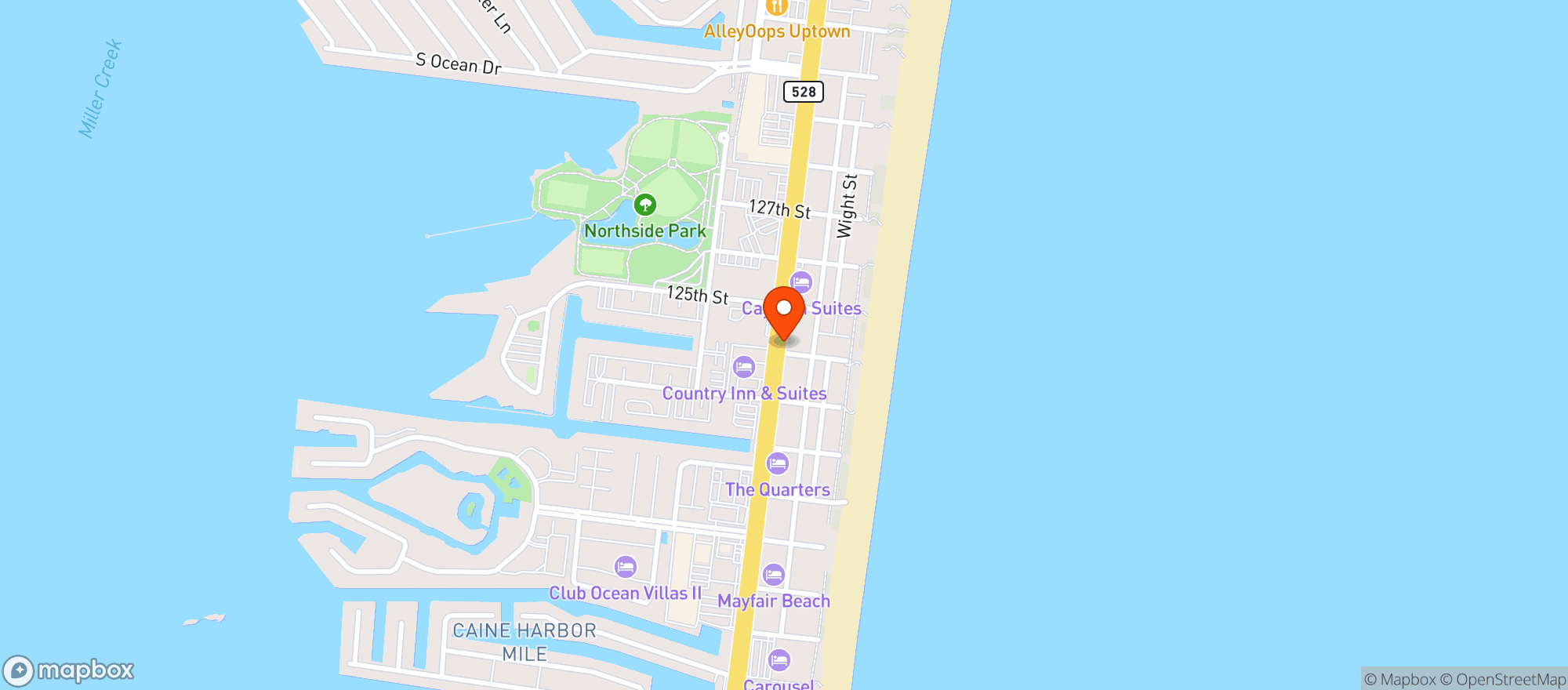 Map showing Grotto Pizza