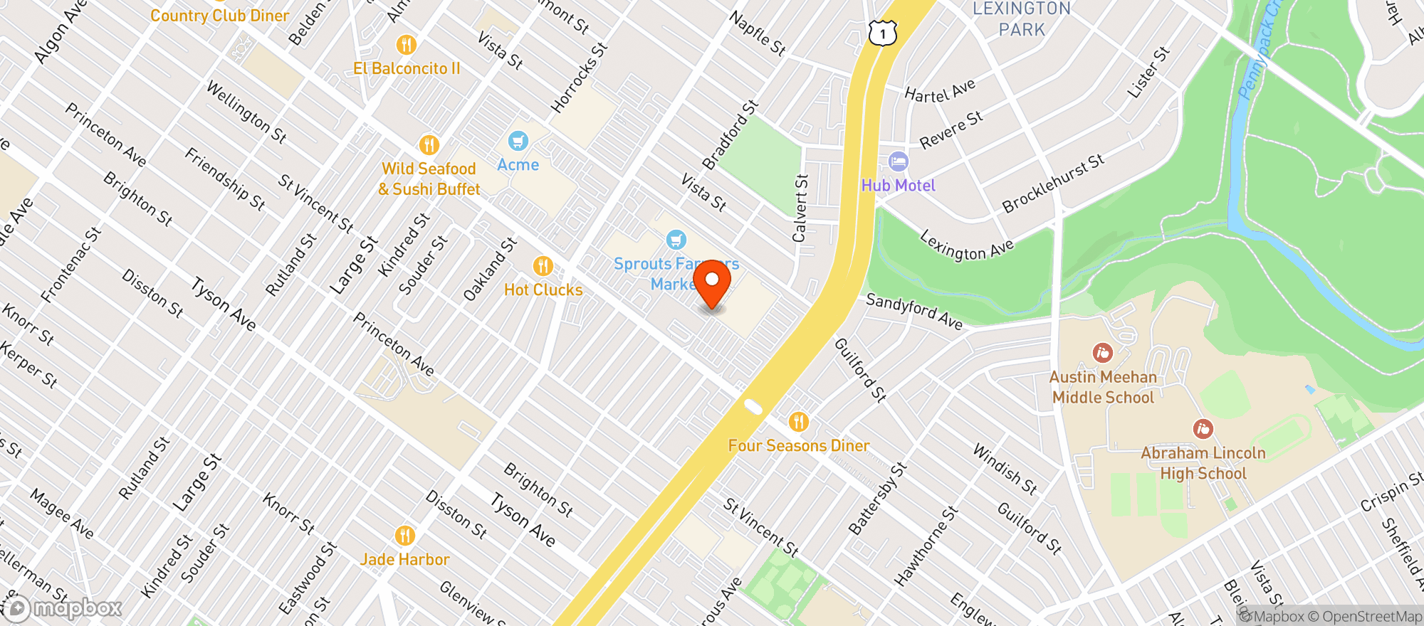 Map showing Vitamin Shoppe - Cottman Ave