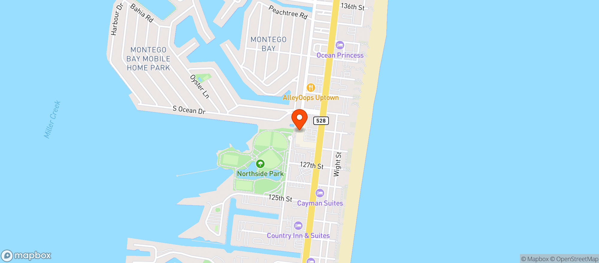 Map showing Montego Bay Super Thrift