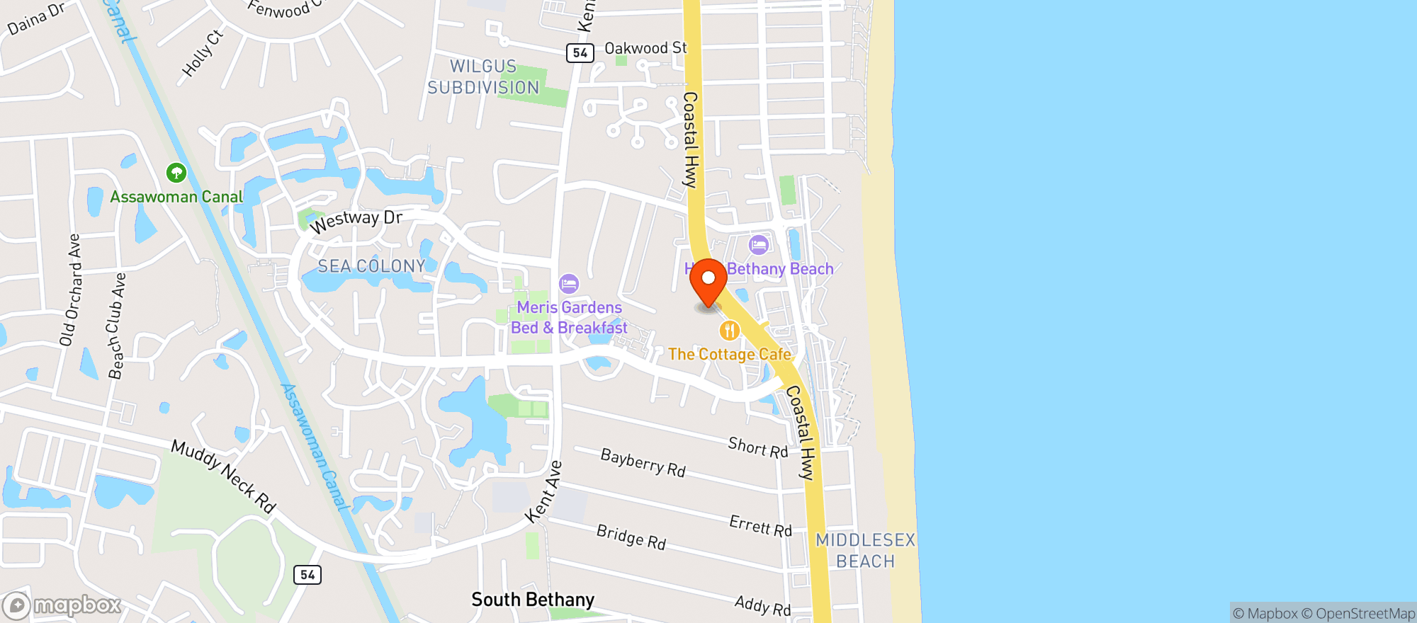 Map showing BEACH LIQUORS