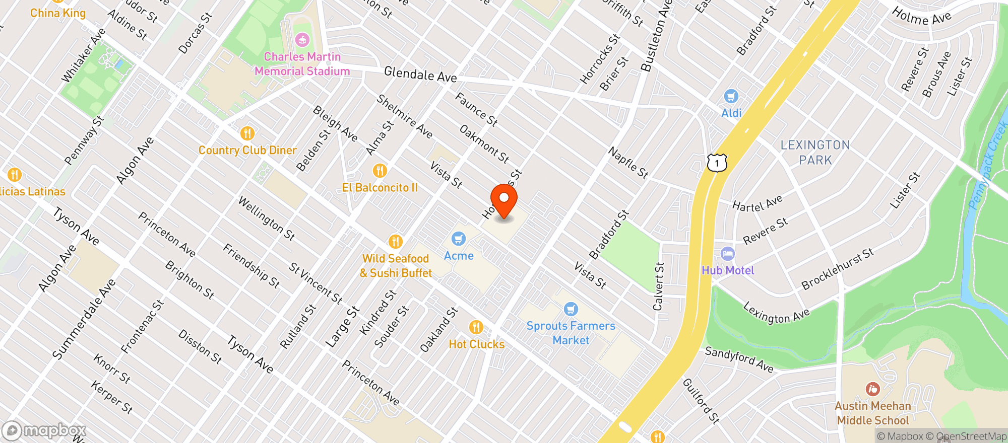 Map showing Target