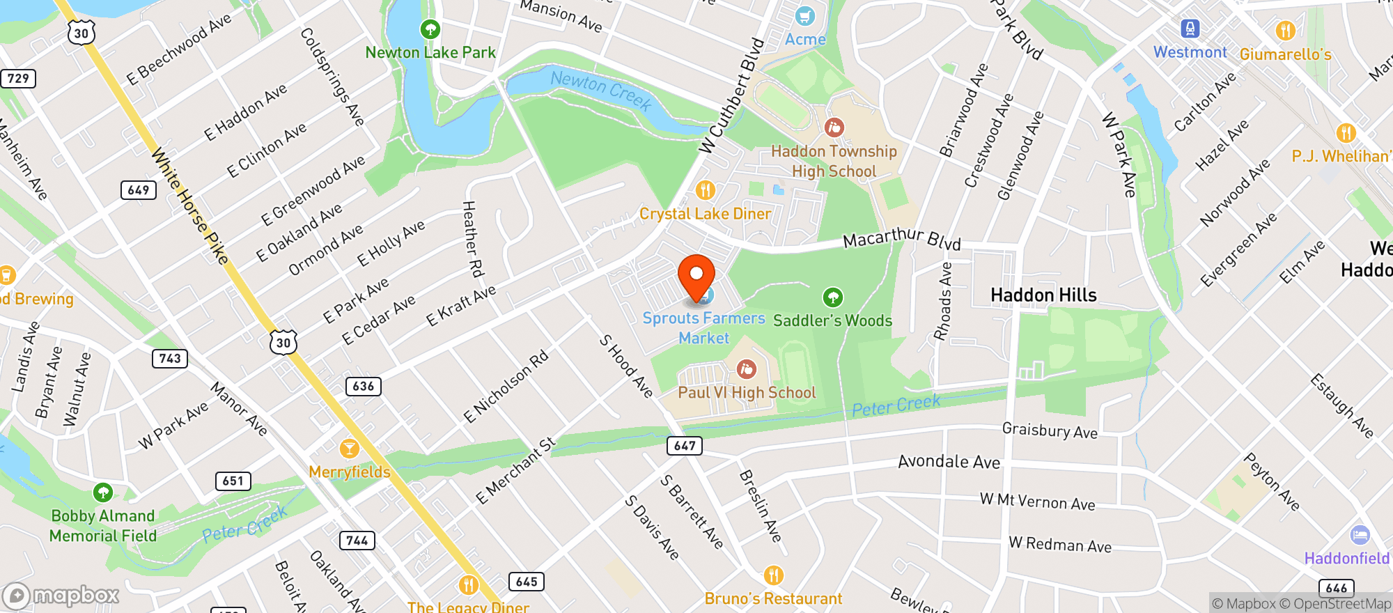 Map showing Sprouts - Haddon Township