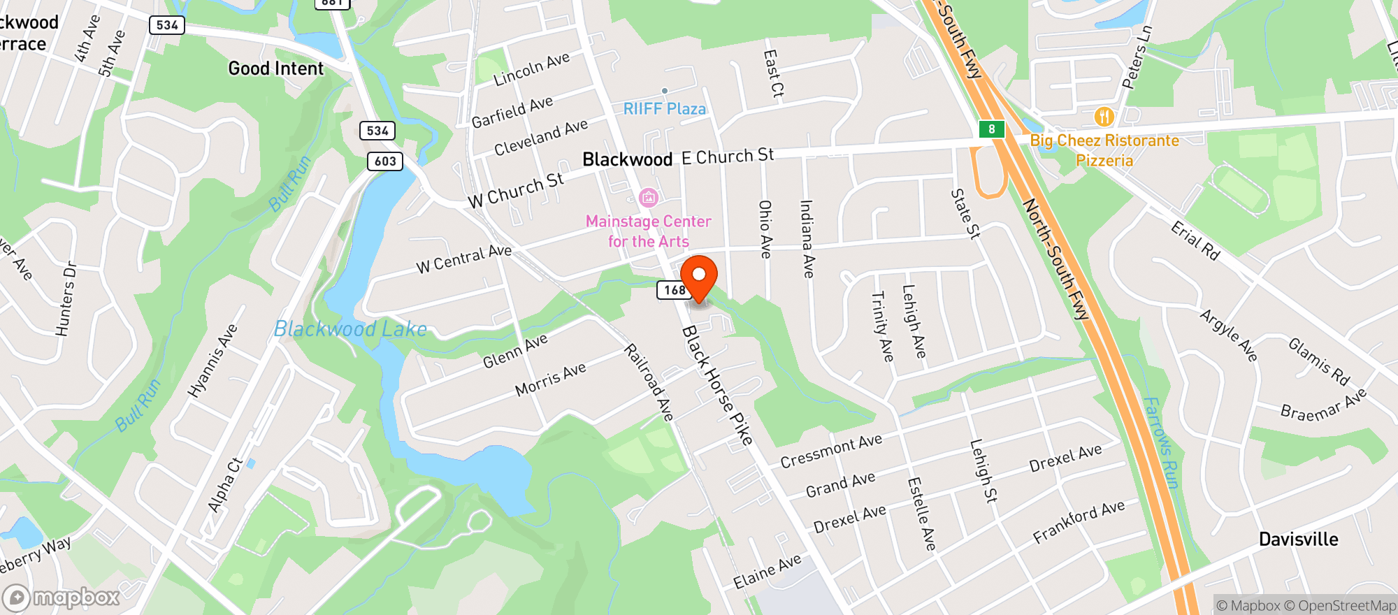 Map showing Blackwood Liquor