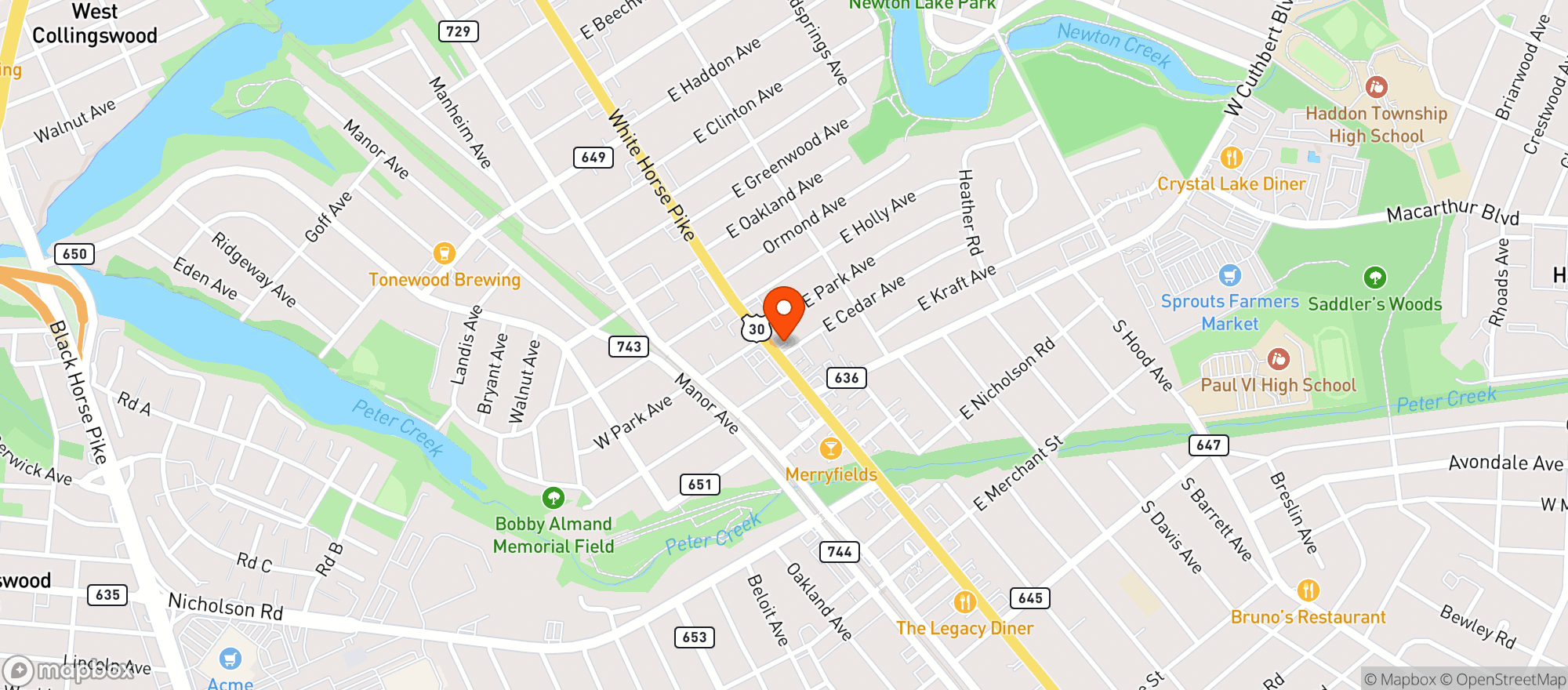 Map showing Froggie's Discount Liquor