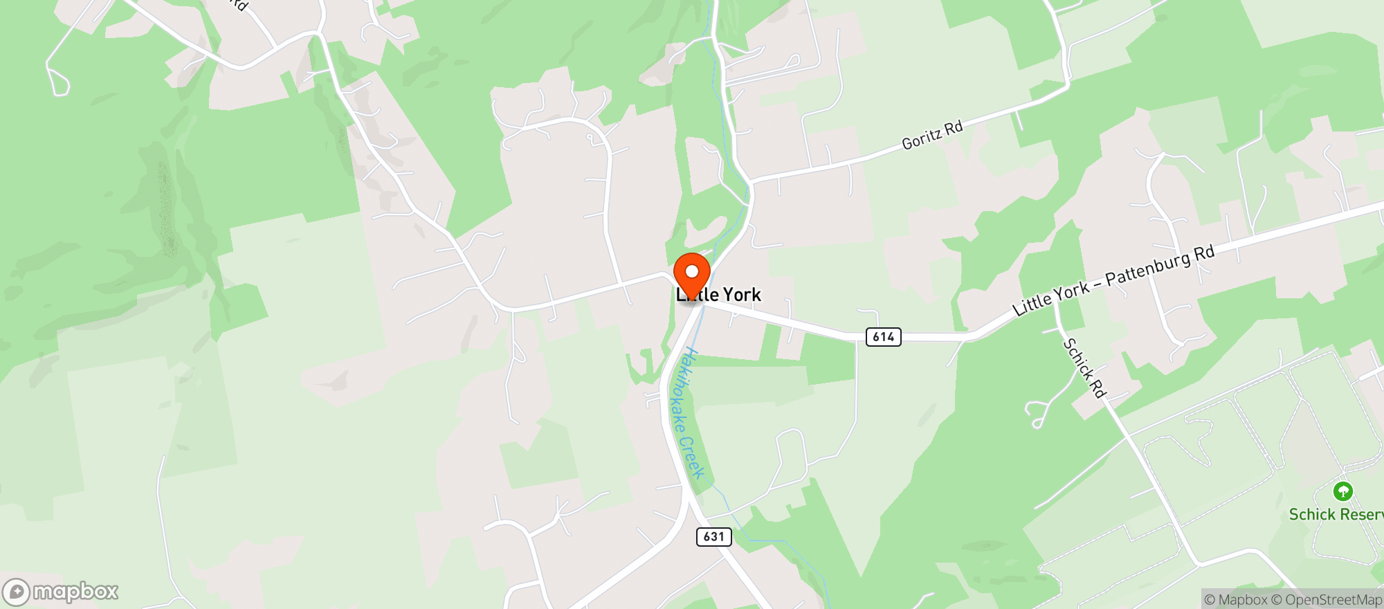 Map showing Little York Tavern