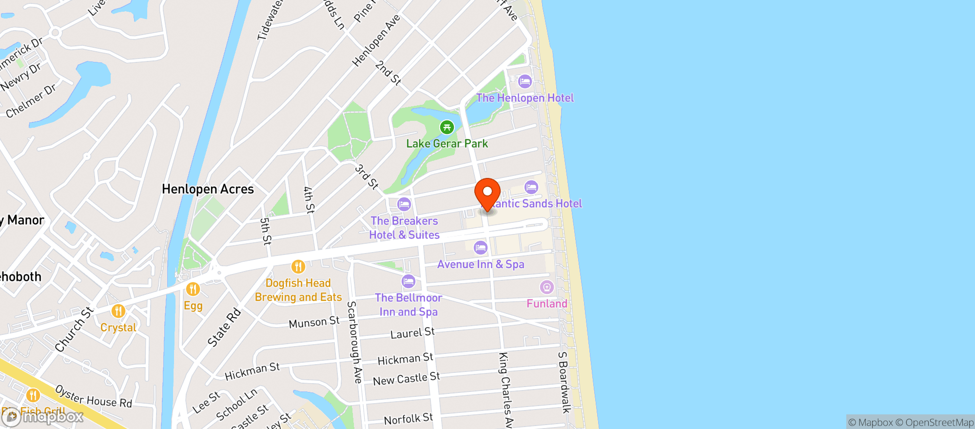 Map showing Downtown Blues