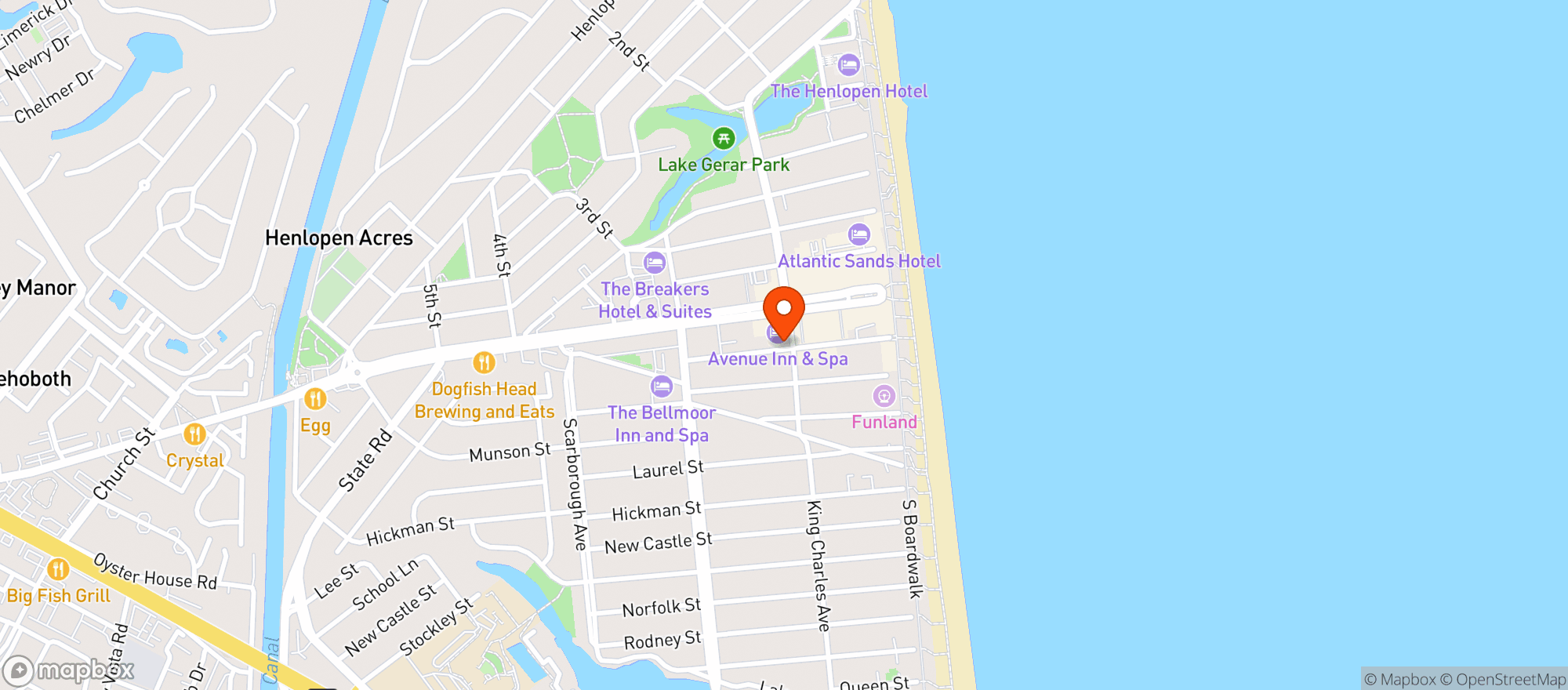 Map showing Blue Hen