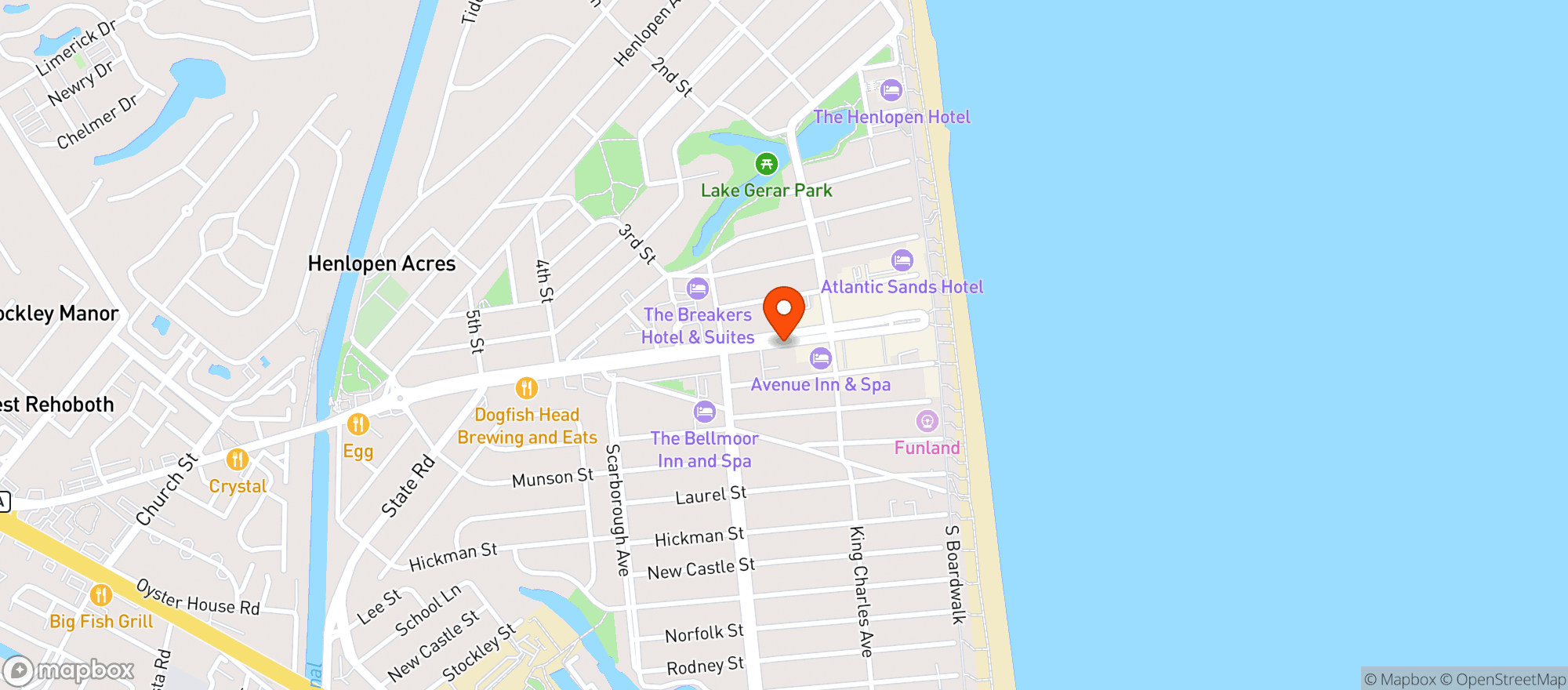 Map showing Purple Parrot Grill