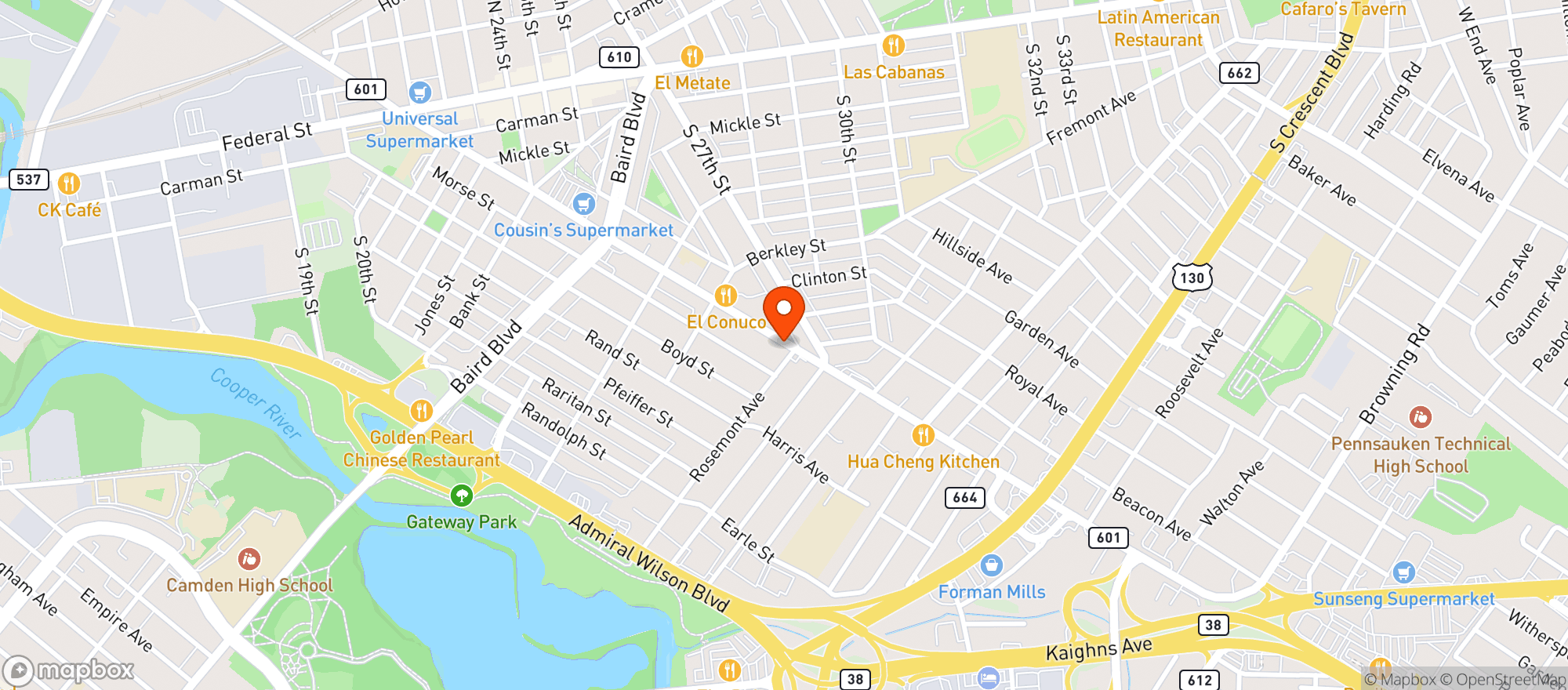 Map showing Marlton Pike Liquors