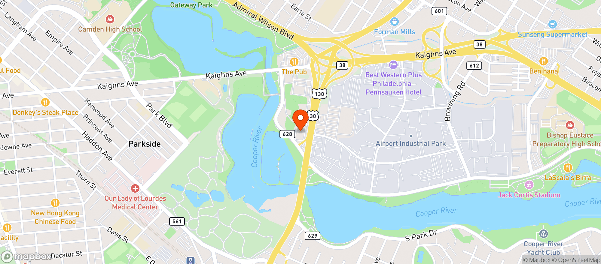 Map showing Park Liquor & Bar