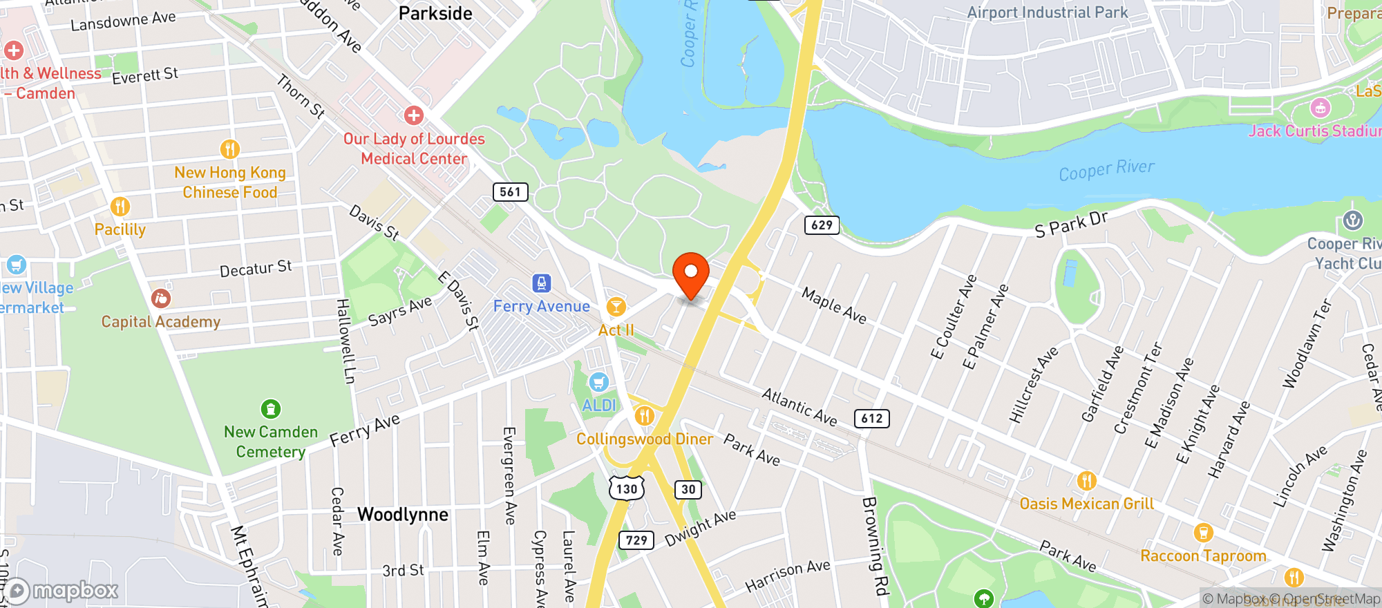 Map showing Cooks Liquor Store