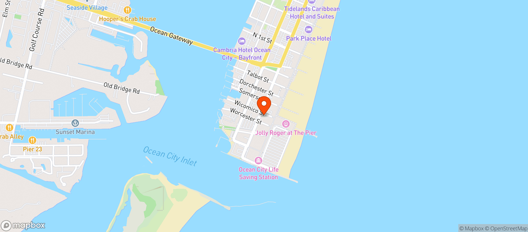 Map showing Bearded Clam Bar