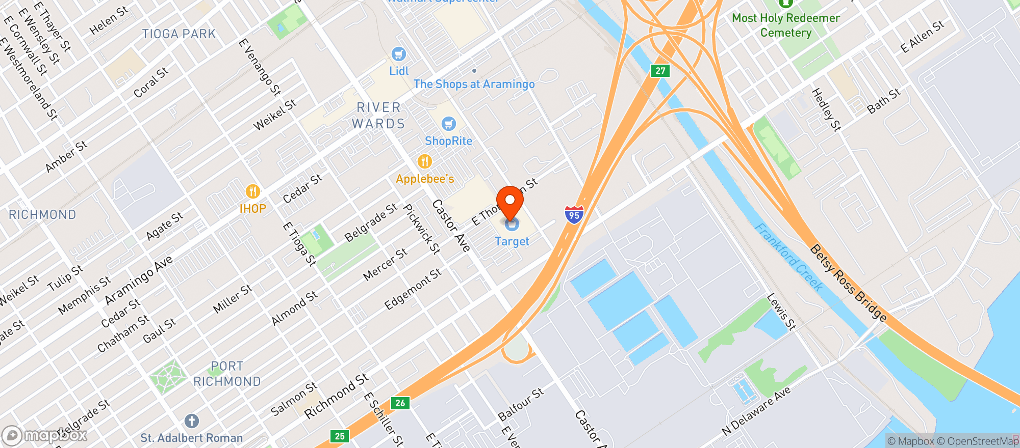 Map showing Target