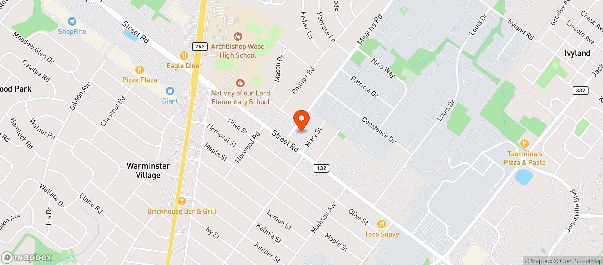 Map showing Super Value Beverage Co