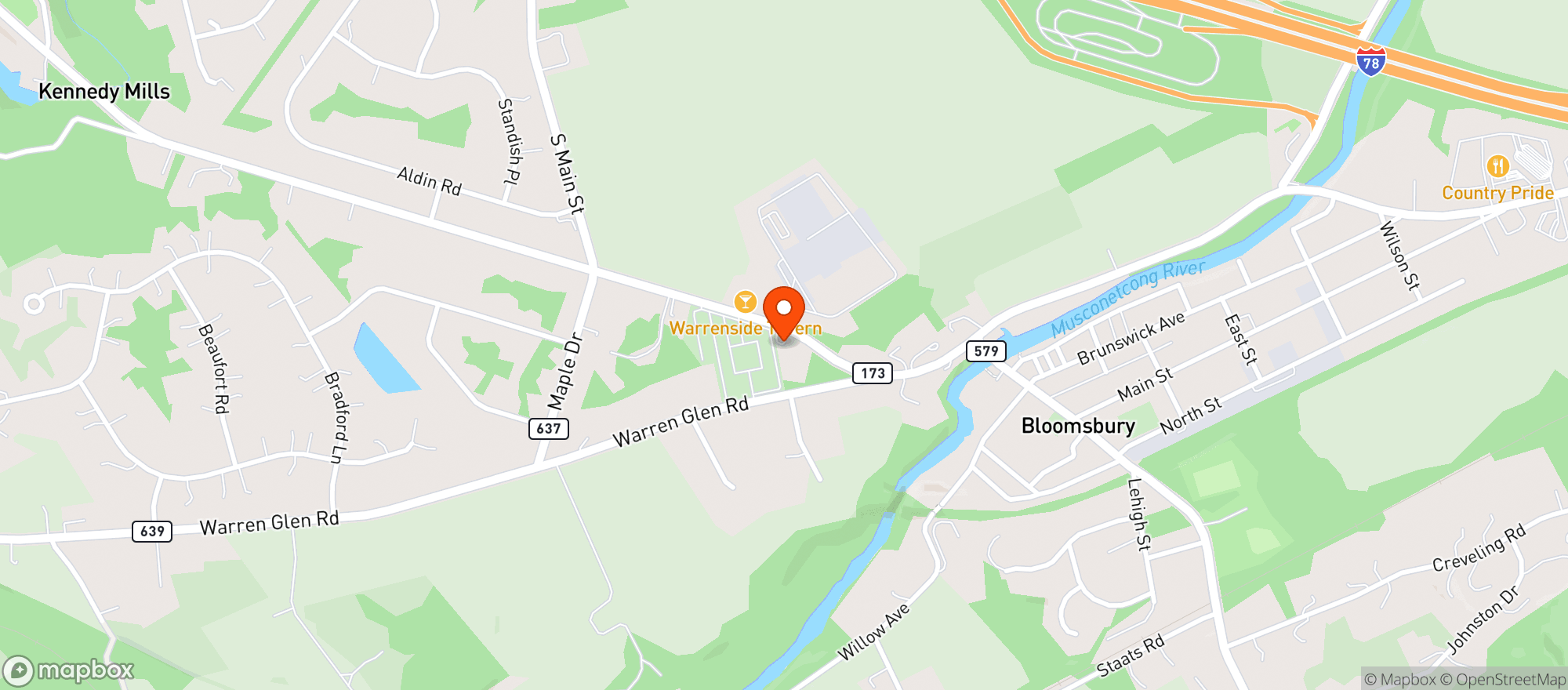 Map showing BOURBON STREET (STEWARTSVILLE)