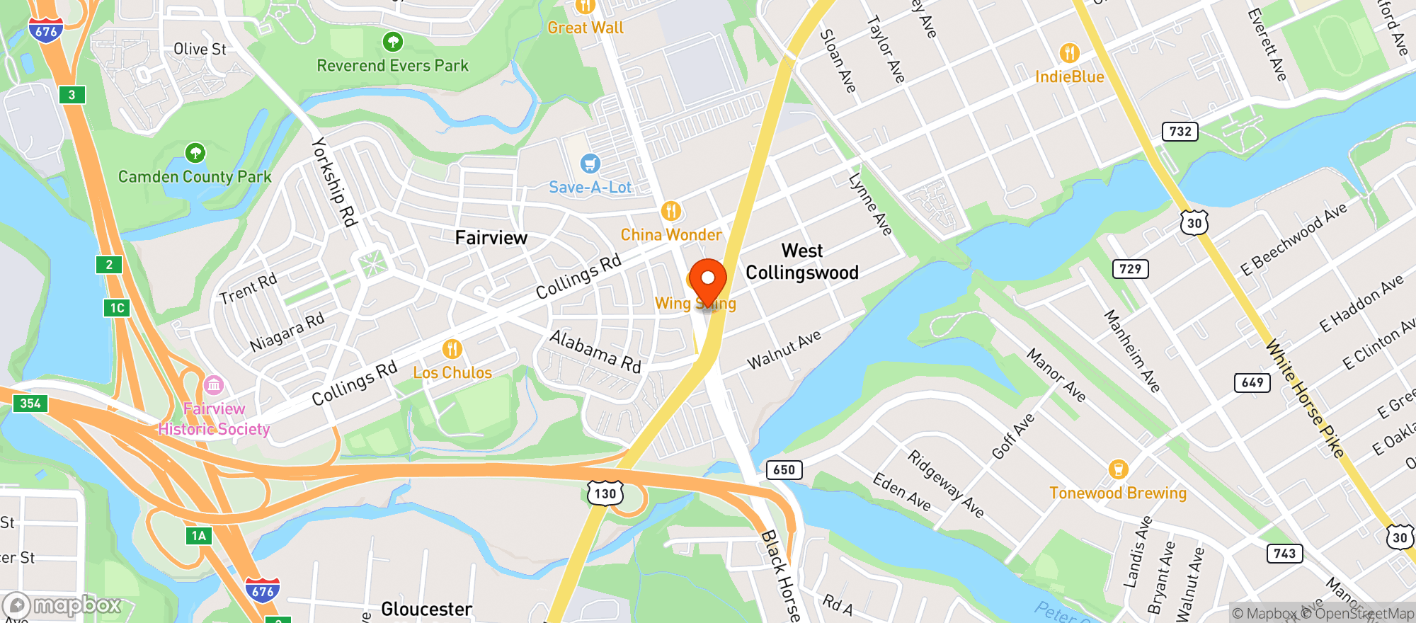 Map showing Speedys Liquors