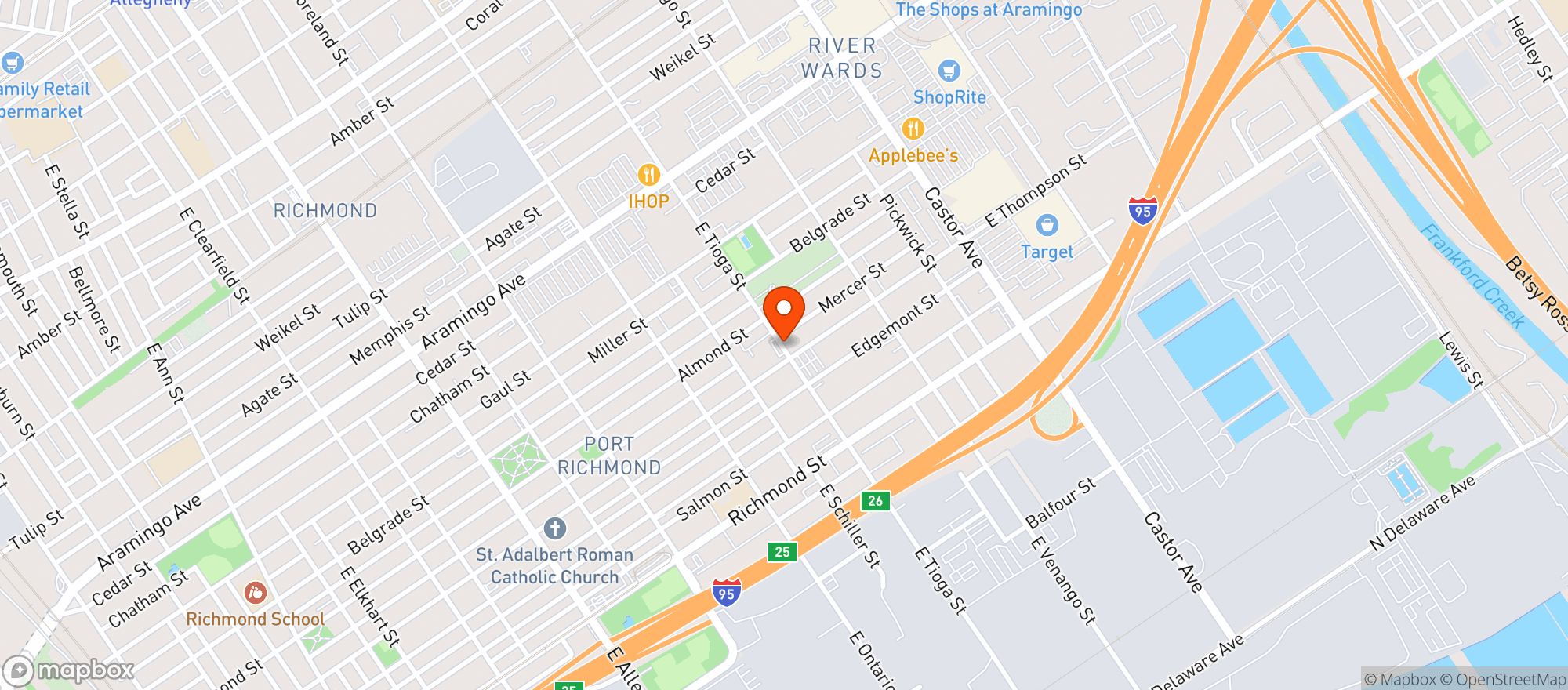 Map showing Port Richmond Beverage