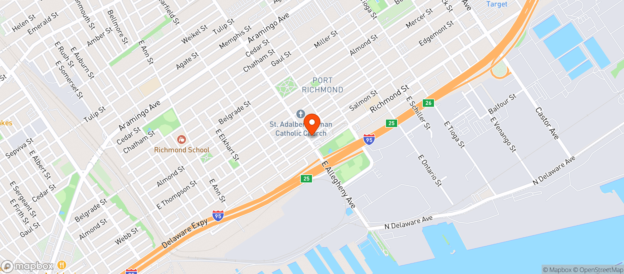 Map showing The Handle Bar