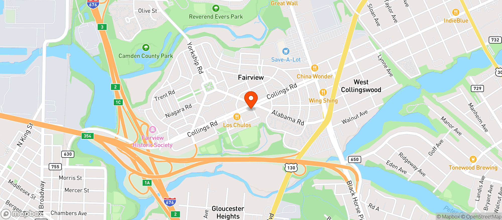 Map showing Fairview Liquors