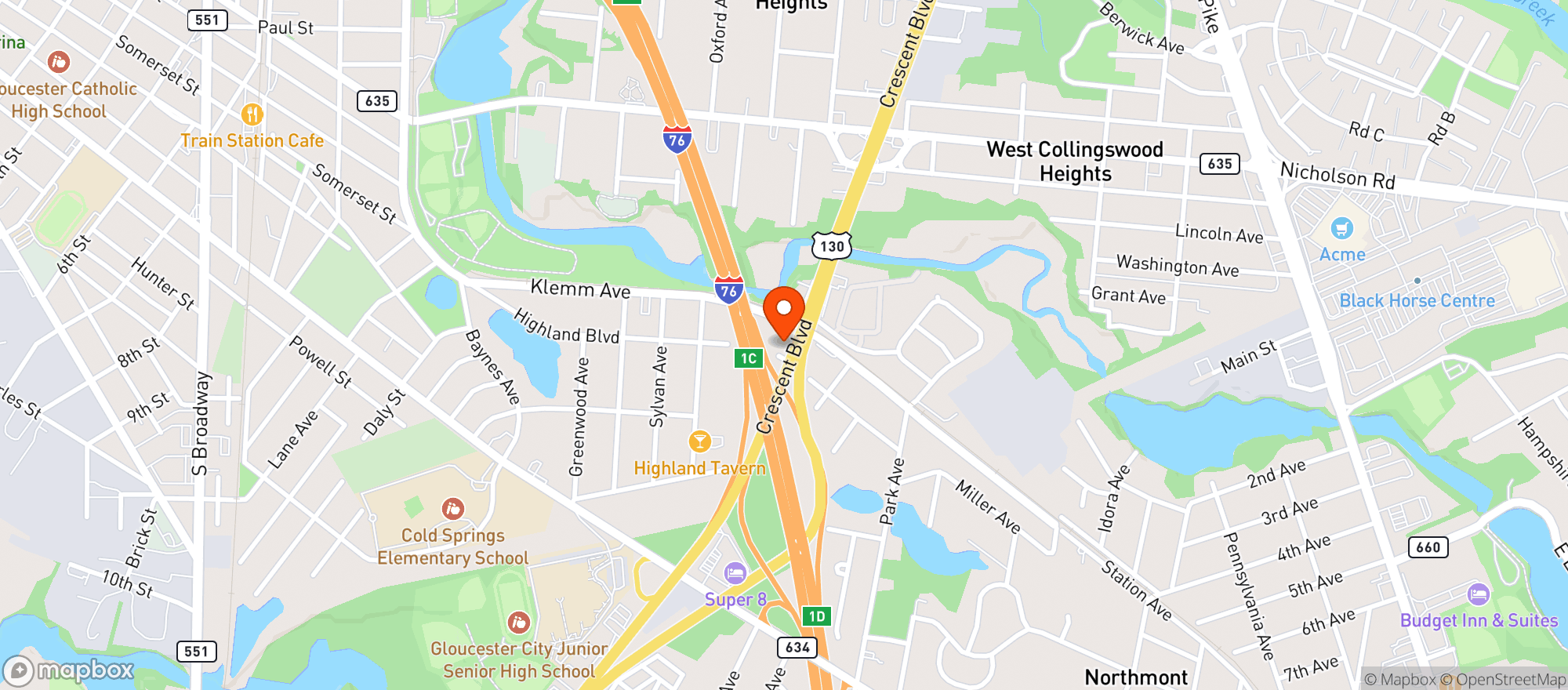 Map showing Sj Liquors