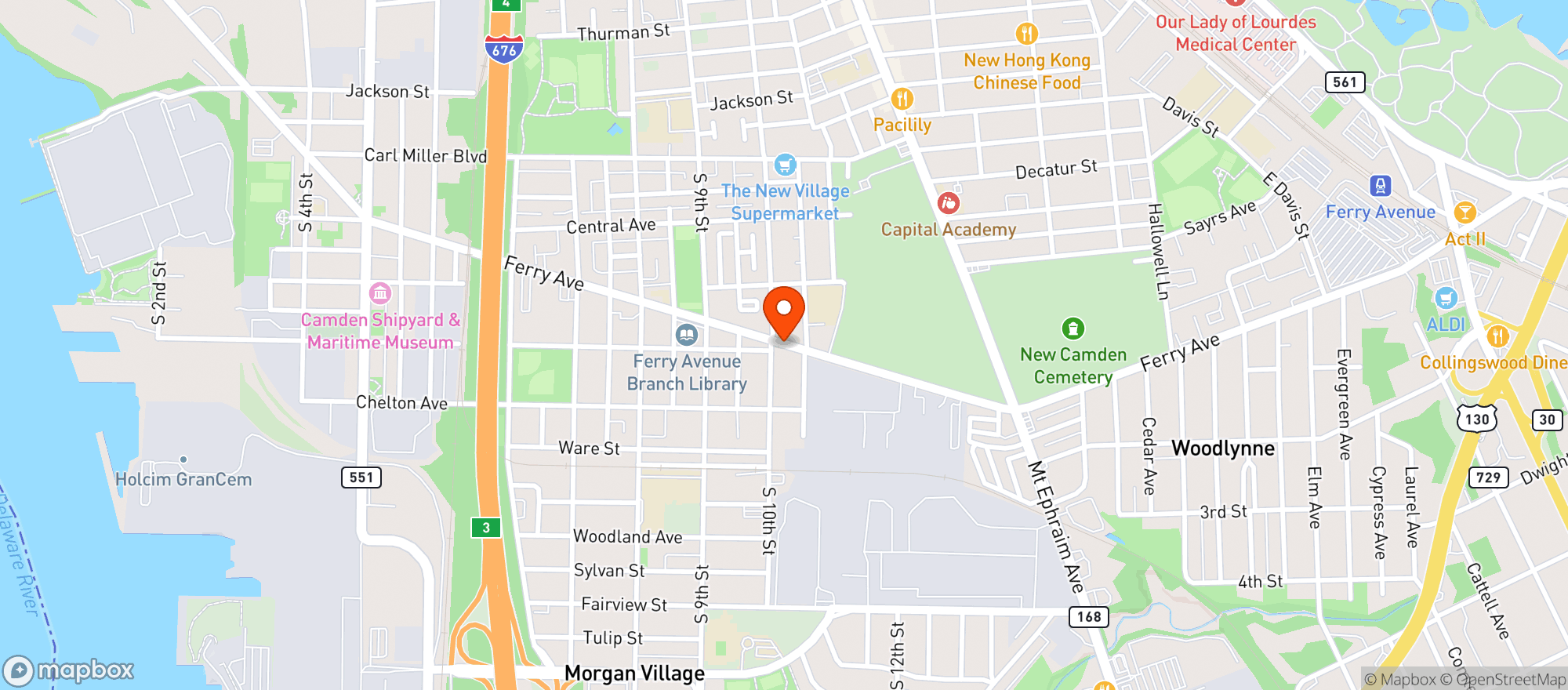 Map showing Progressive Demo Club