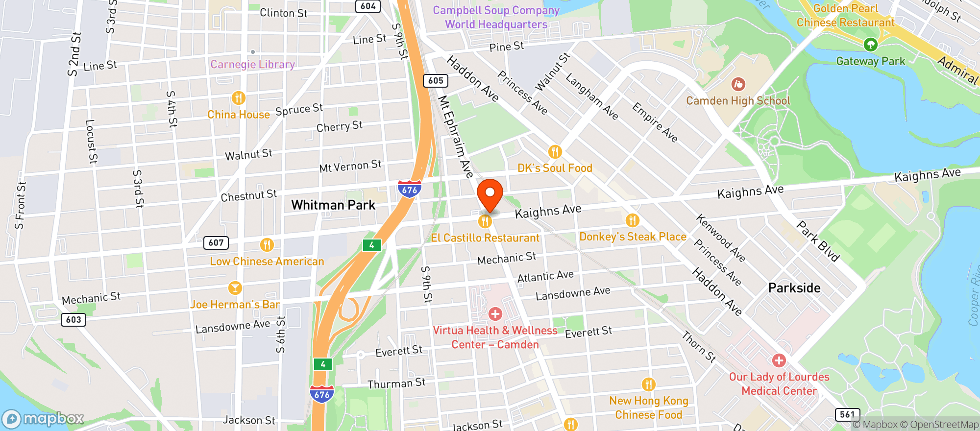 Map showing Kaighns Bar