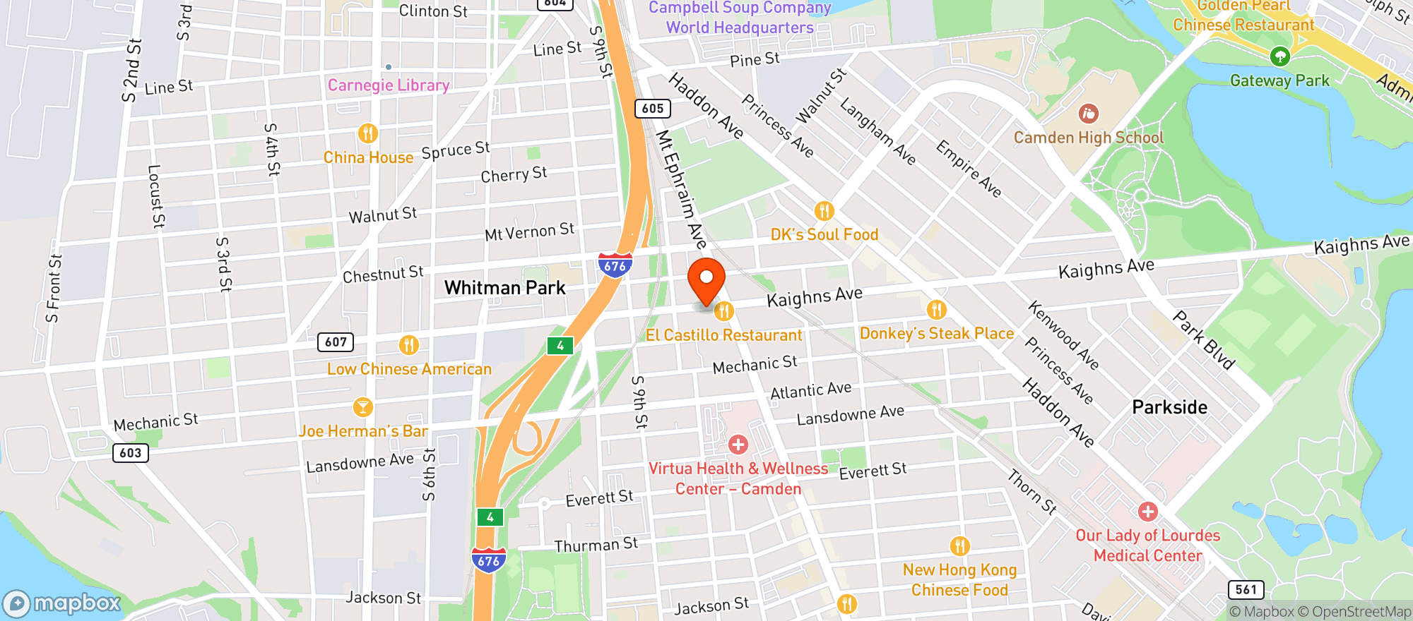 Map showing King Liquor