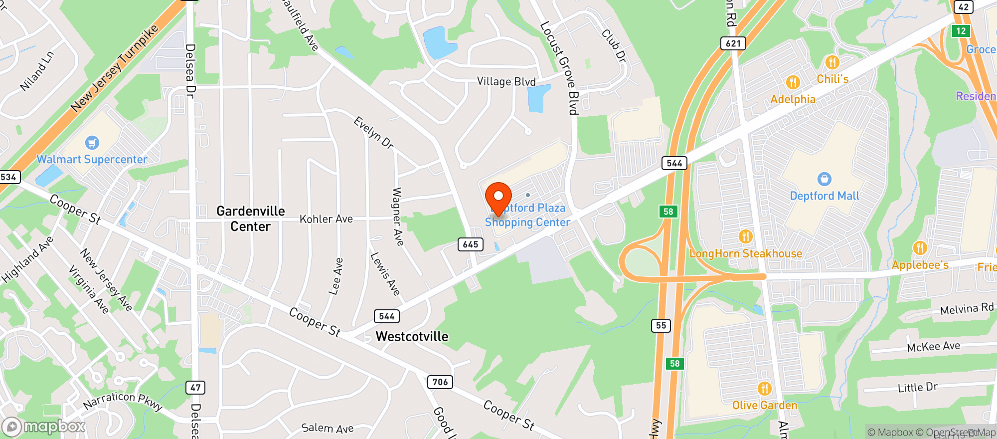 Map showing Plaza Liquors
