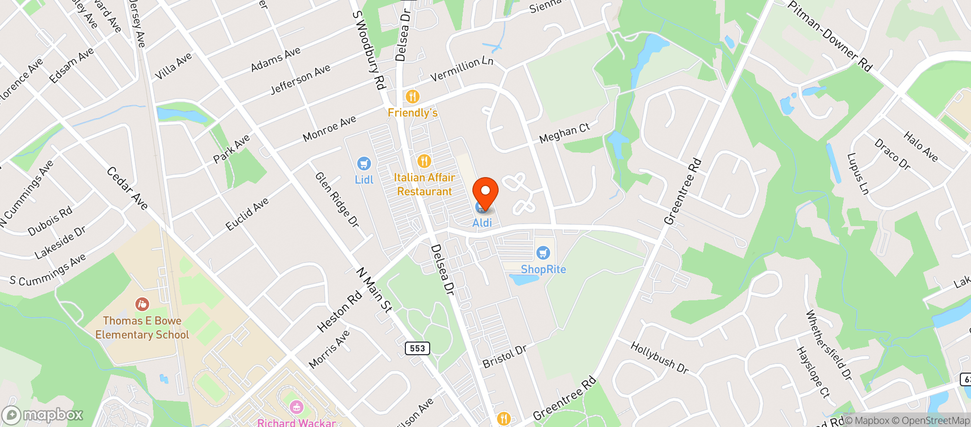 Map showing Bootlegger Discount Fine Wines & Spirits