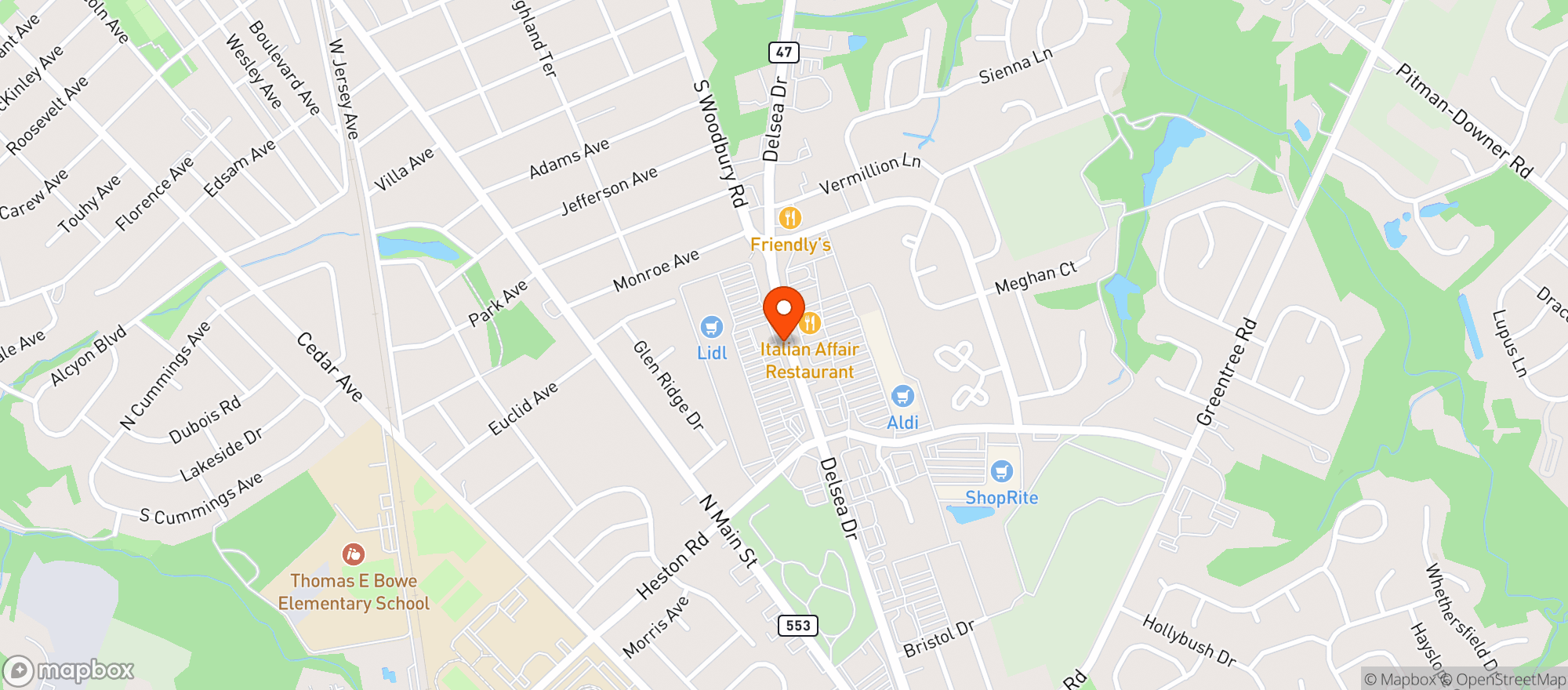 Map showing Gnc