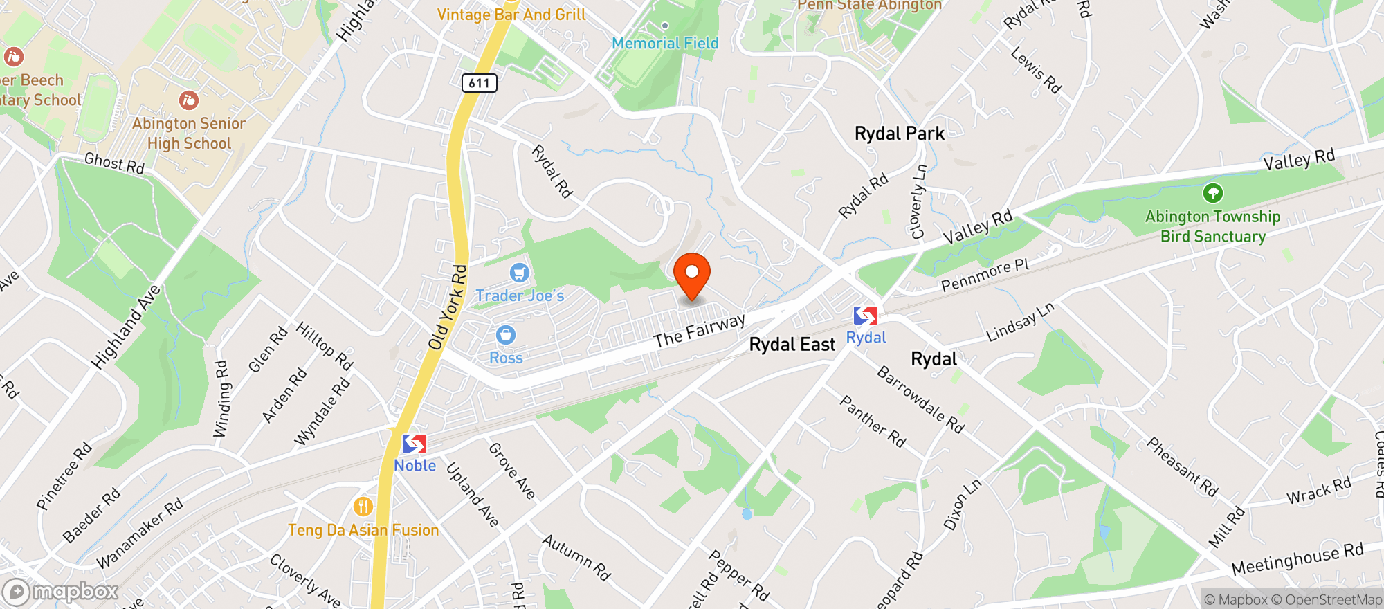 Map showing Whole Foods- Jenkinstown