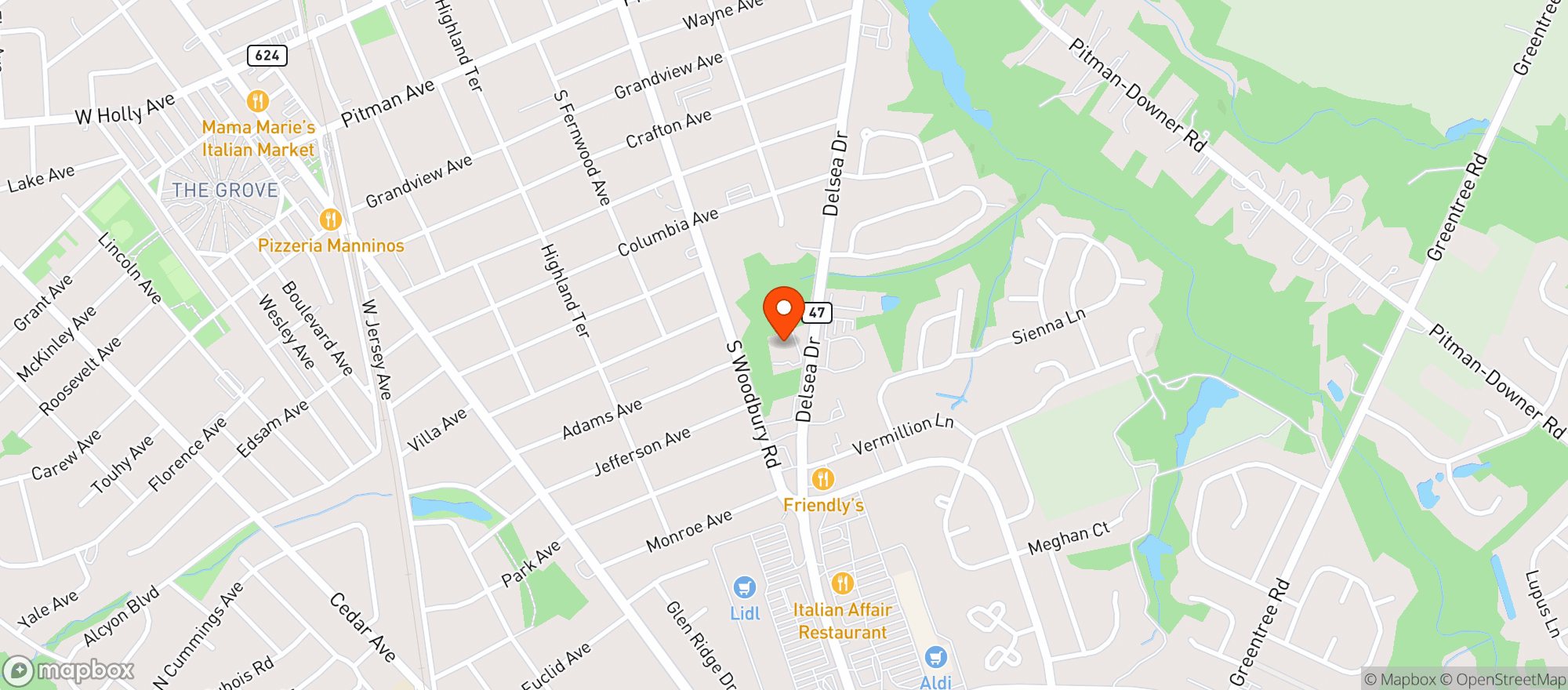Map showing Canals (Glassboro)