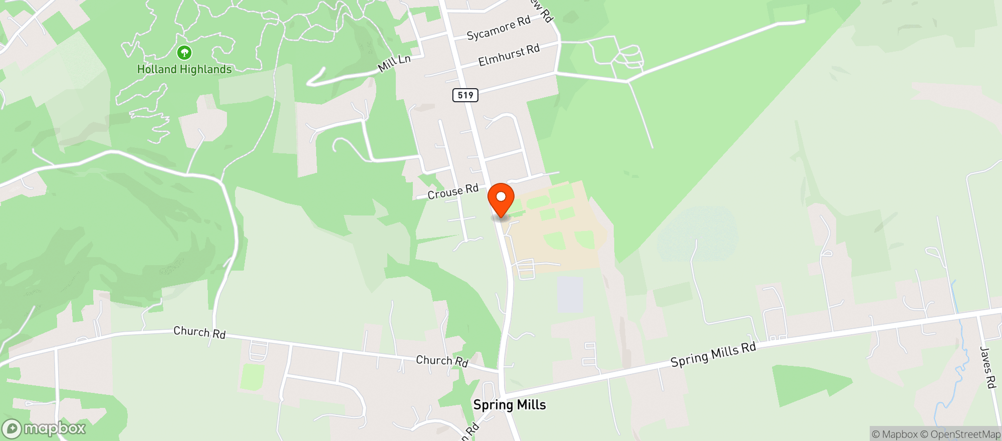 Map showing Holland Liquors