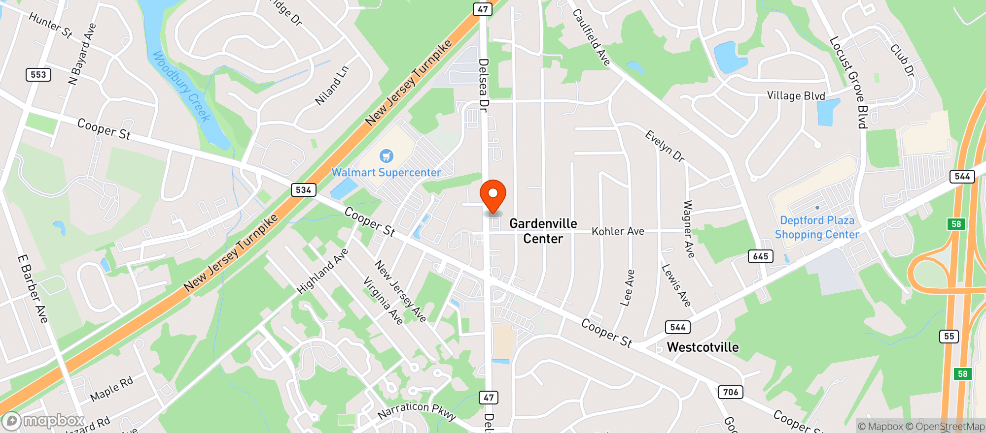 Map showing Bobkat Liquors