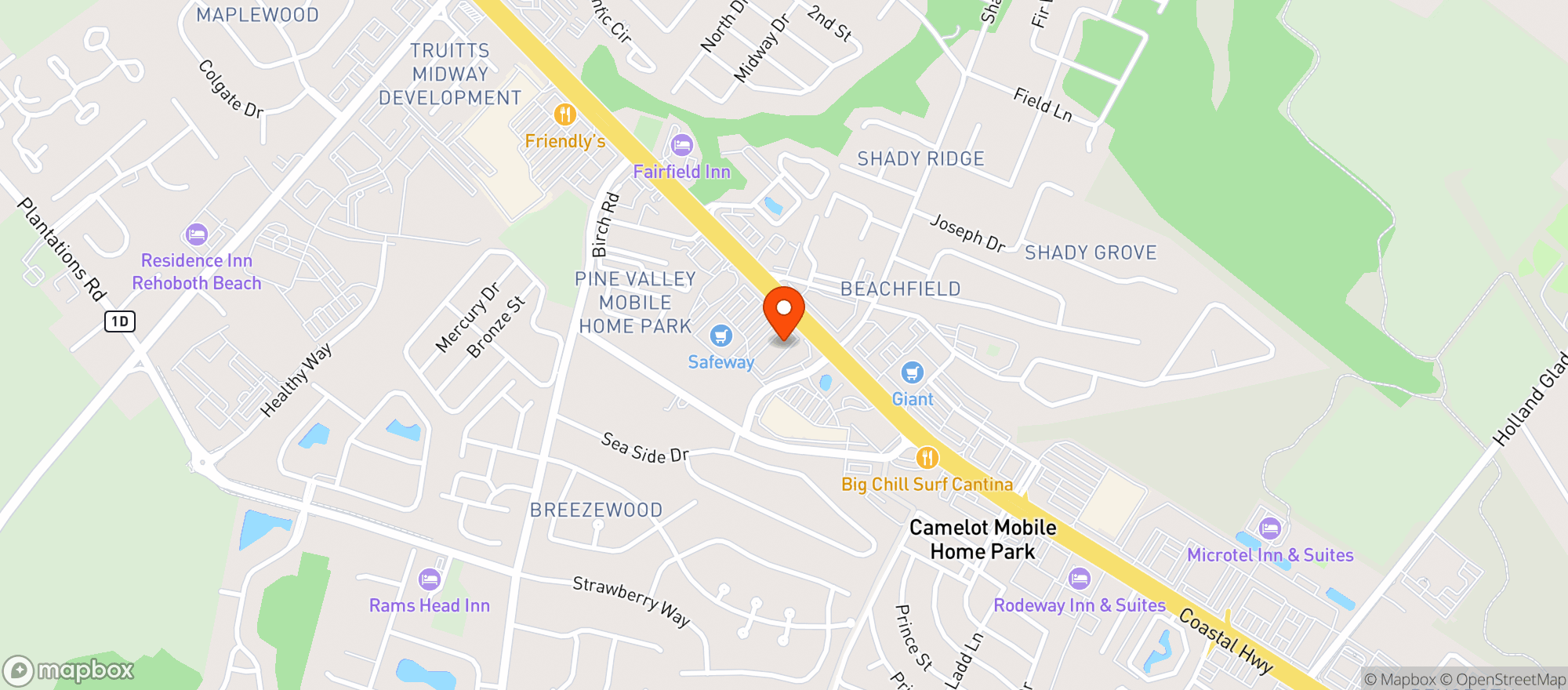 Map showing Safeway #2706