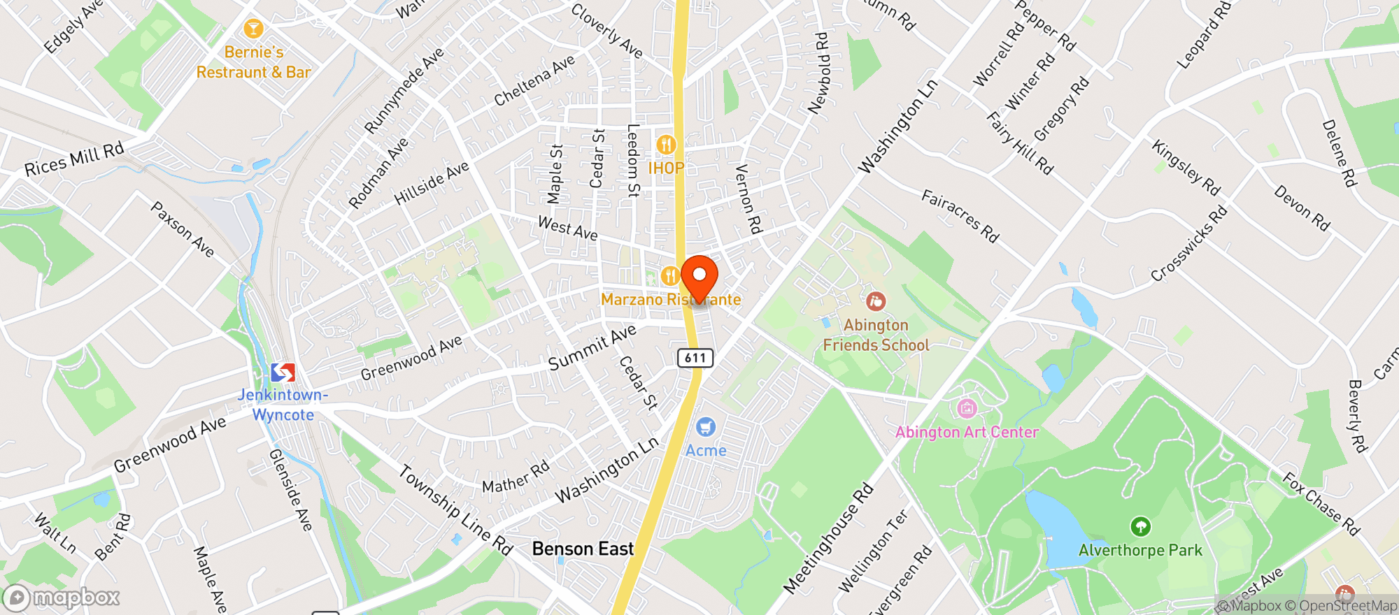 Map showing Human Robot-Jenkintown
