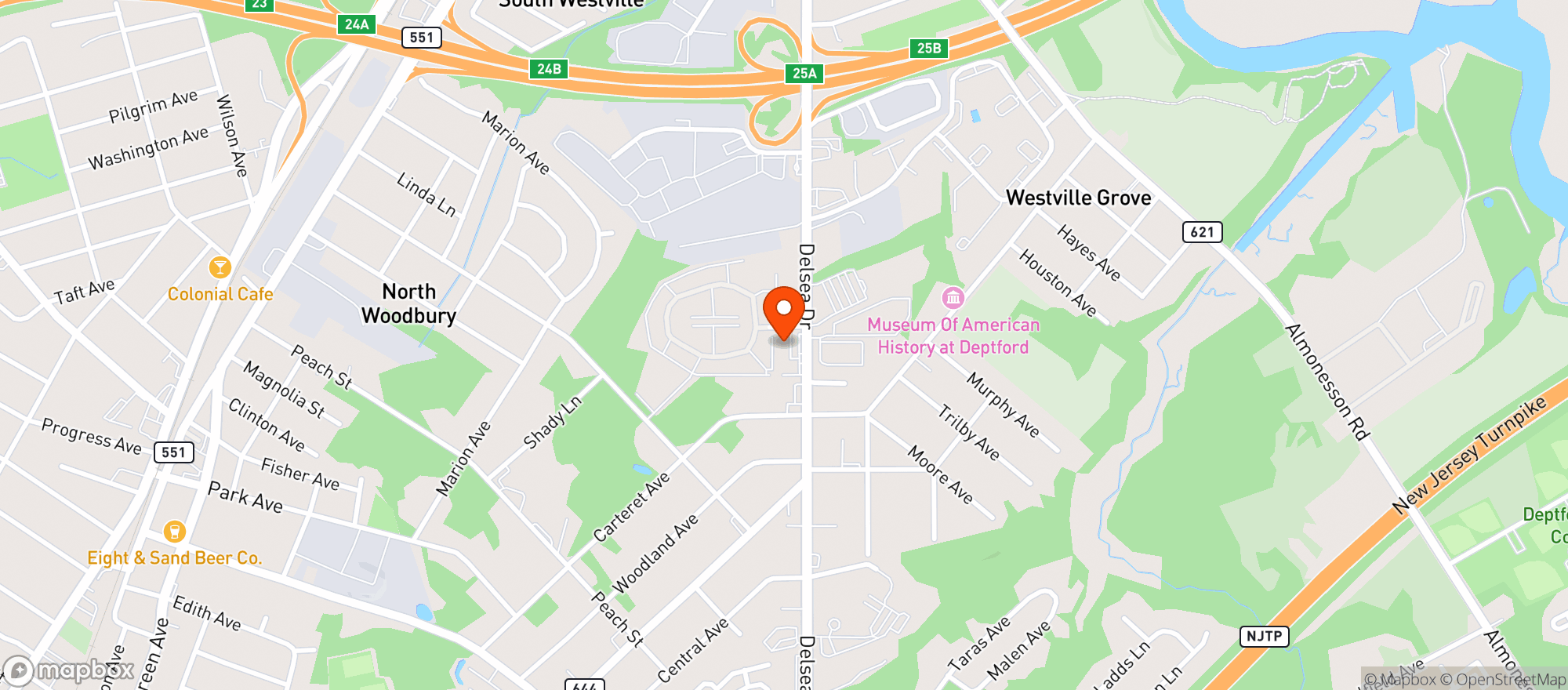 Map showing Westville 1 Tobacco Outlet Inc