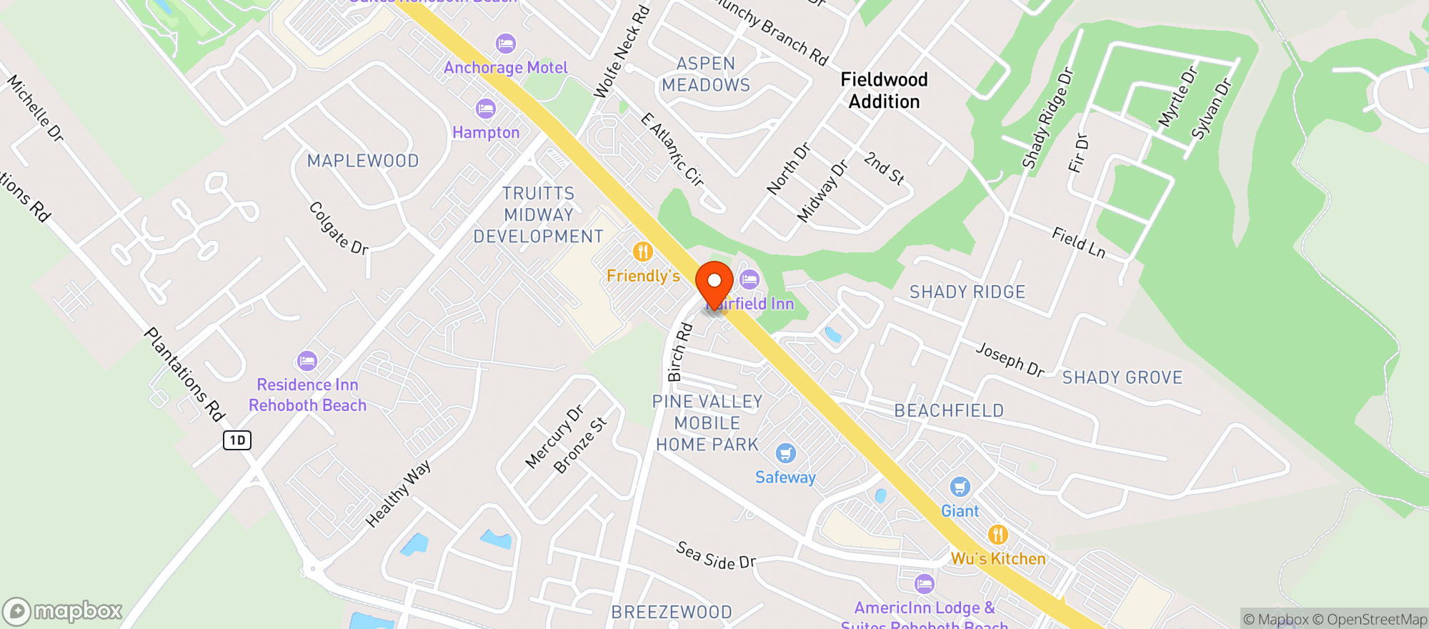 Map showing Atlantic Liquors