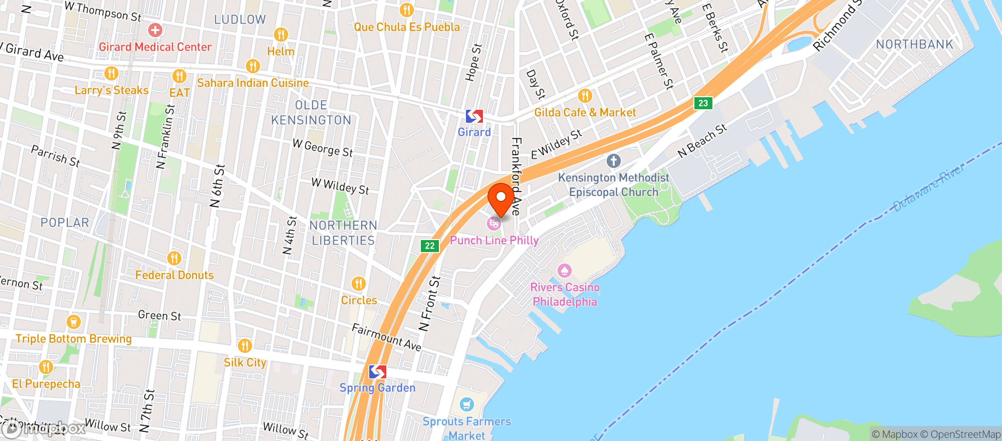 Map showing The Fillmore Philadelphia
