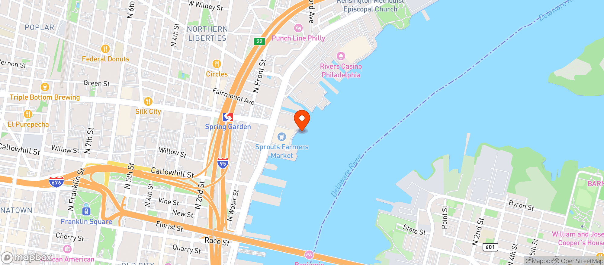 Map showing Sprouts - Philadelphia