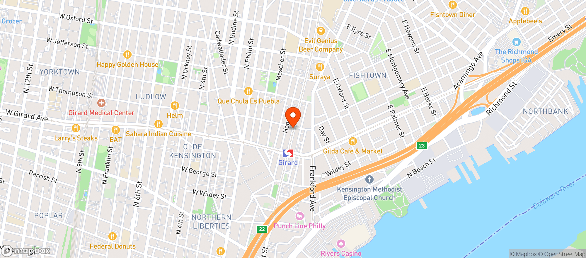 Map showing Kung Fu Necktie