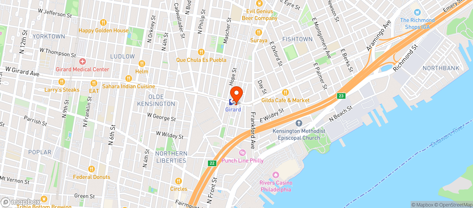 Map showing Jj Mallons