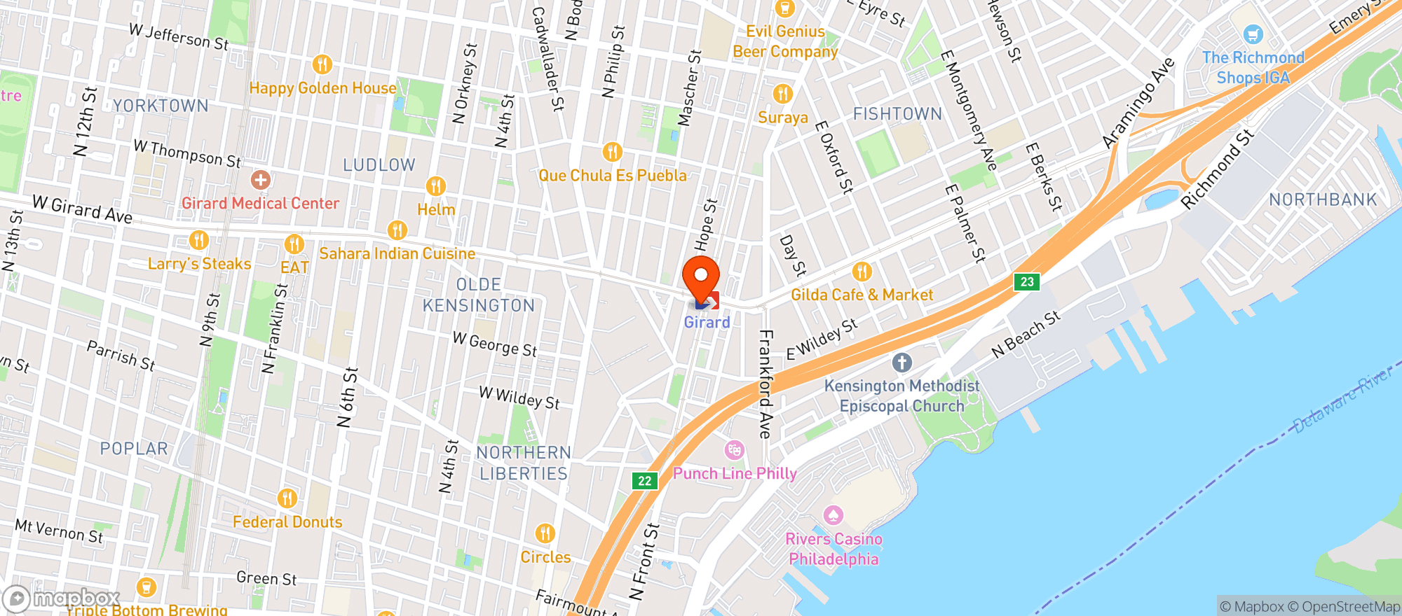 Map showing The Saint