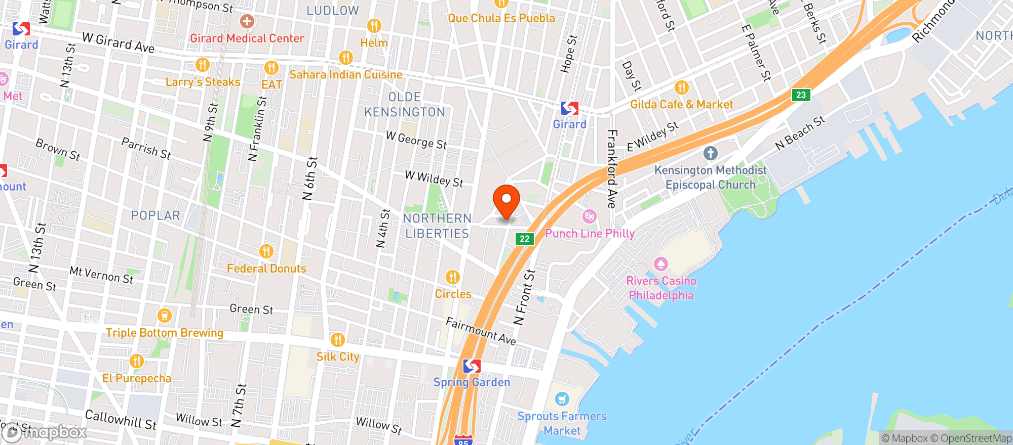 Map showing Jerrys Bar
