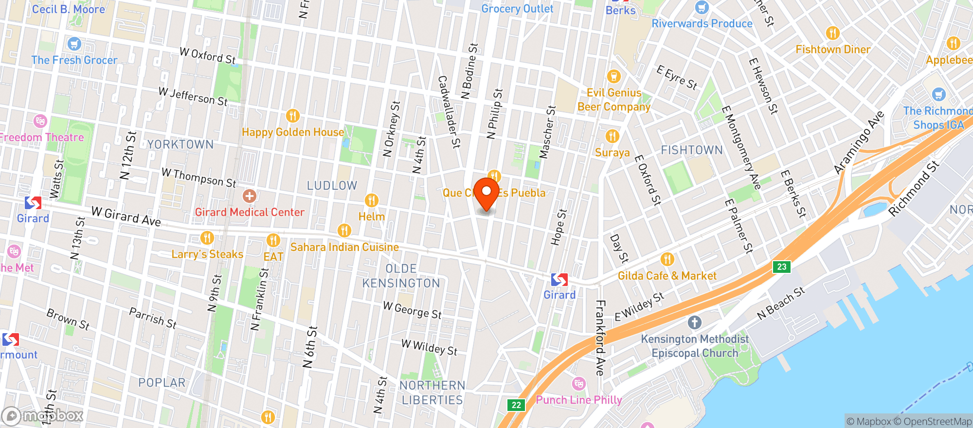 Map showing Deli At Dwell